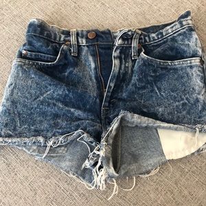 High waisted jean shorts